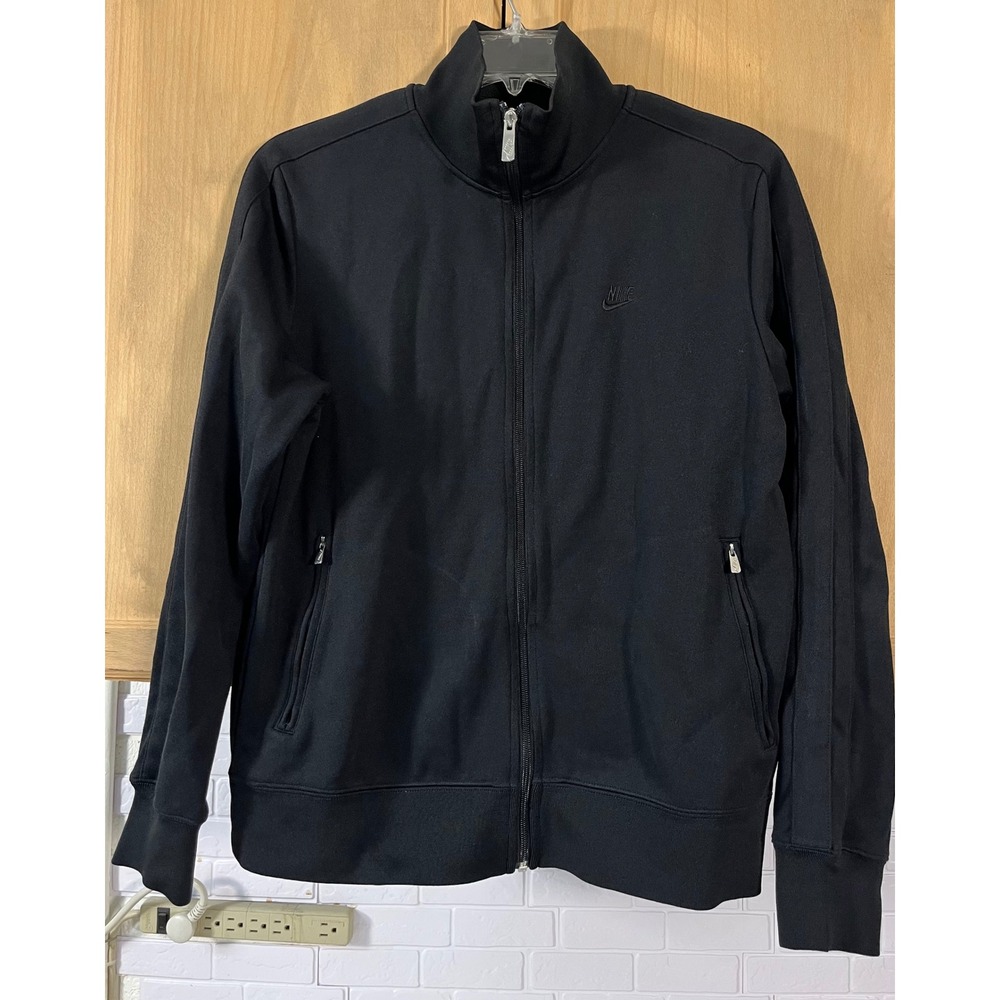 Nike Golf Sport Jacket Mens Large Black Dri-FIT Full Zip Track Mock Neck